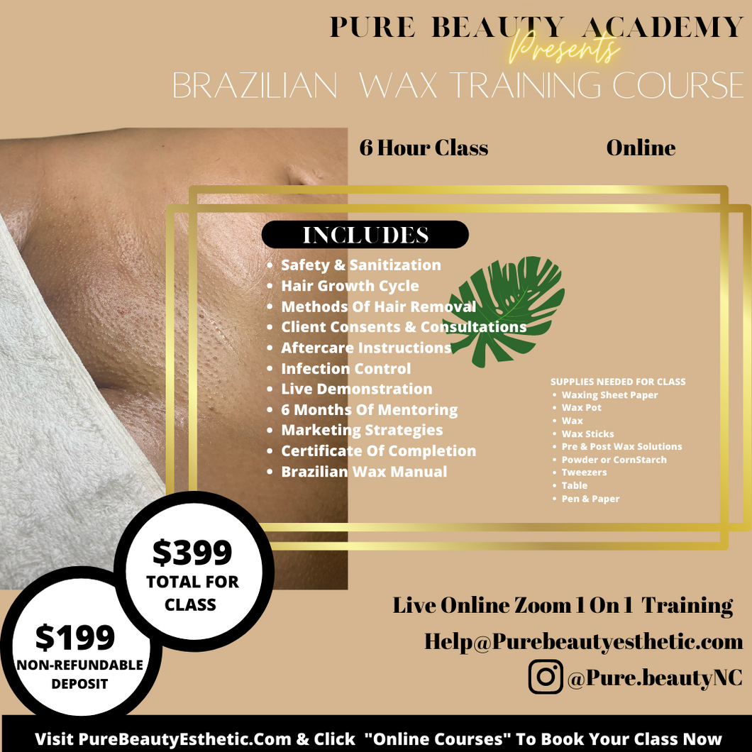 Live Zoom 1on1 Brazilian Wax Training